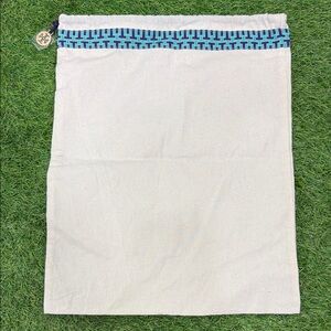 Tory Burch Dust Bag Canvas Drawstring Bag with Blue Pattern